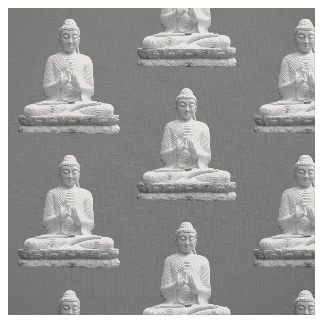 Tissu Statue du Bouddha blanc (Échantillon)