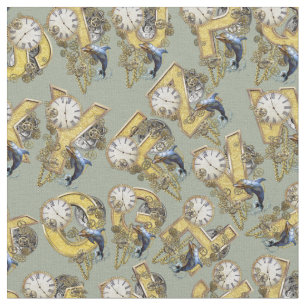 Tissu Steampunk Alphabet conception de répétition