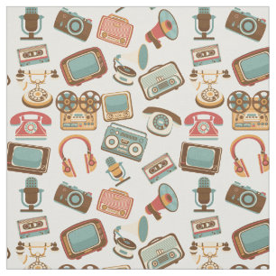 Tissu Structure du Motif Retro Media