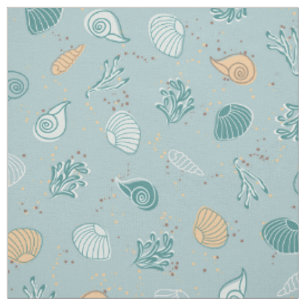 Tissu Style côtier moderne Coques de mer Motif Marine