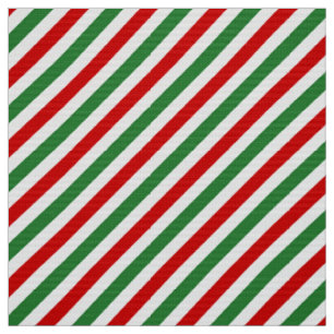 Tissu Sucre de canne Noël rayures Rouge Vert