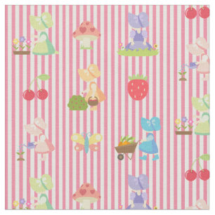 Tissu Sunbonnet Sue sur Pastel Pink/White Stried
