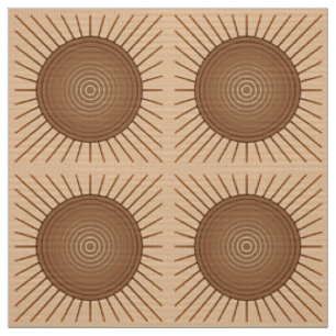 Tissu Sunburst géométrique moderne - Brown et bronze
