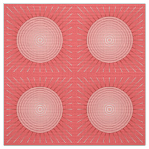 Tissu Sunburst géométrique moderne - Coral profond rose