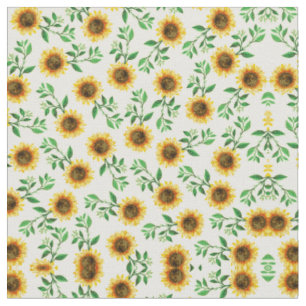 Tissu Sunny Neon Pastel Fleurs de soleil Jaunes Motif Fe