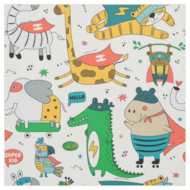 Tissu Super héros animal (Échantillon)