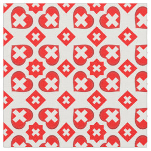 Tissu Swiss Flag & Heart, Suisse Mode textile