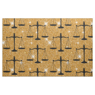 Tissu Symbole de justice Parties scintillant d'or des é