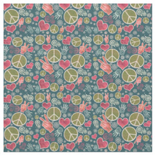 Tissu Symbole de paix Hipster Pacifisme Design