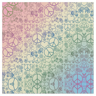 Tissu Symbole des signes de paix Rainbow