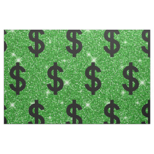 Tissu SYMBOLE Dollar Noir Argent Entrepreneur Wall Stree