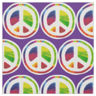 Tissu Symbole du signe de paix psychédélique