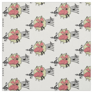 Tissu Symboles de musique rouges de robe de contrôle de