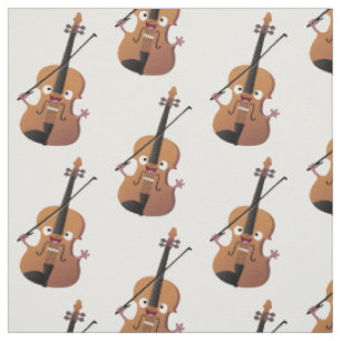 Tissu Sympa drôle violon personnage de dessin animé