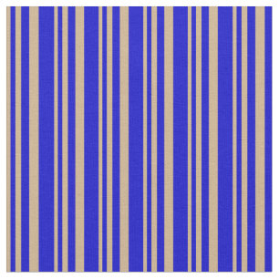 Tissu Tan & Bleu Couleur Lignes/Motif de bandes