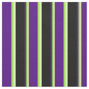 Tissu Tan, Chartreuse, Indigo, Black et White Lines