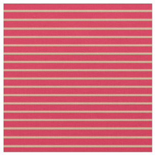 Tissu Tan & Crimson Motif rayé de couleur