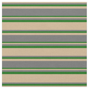 Tissu Tan, Dim Grey et Motif couleur vert foncé