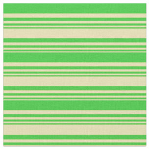 Tissu Tan et Lime Green Lines/Stripes Motif