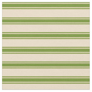 Tissu Tan et Motif vert