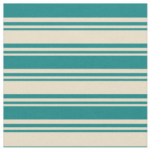 Tissu Tan et Turquoise Motif de couleur des rayures