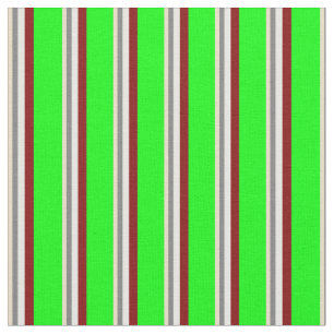 Tissu Tan, Grey, Blanc, Maroon & Lime Stripes Motif