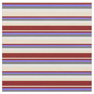 Tissu Tan, Maroon, Bleu moyen, Gris foncé et blanc