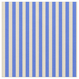 Tissu Tan & Royal Bleu Motif rayé