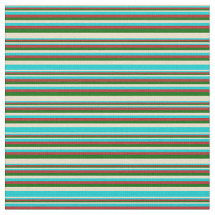 Tissu Tan, Turquoise foncé, Rouge et Vert foncé