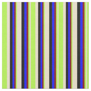 Tissu Tan, vert clair, marron, bleu et noir