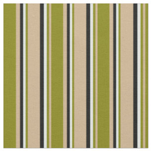 Tissu Tan, Vert, Cyan clair et Motif noir