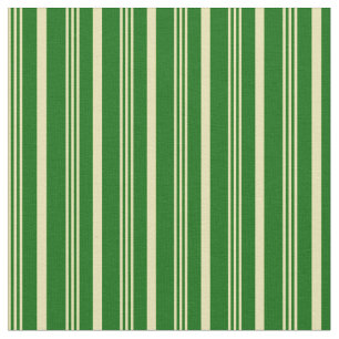 Tissu Tan & Vert foncé Lignes/Motif de bandes