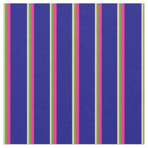 Tissu Tan, vert, rose profonde et bandes bleues