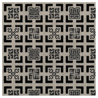 Tissu Tapisserie de lin naturel Adinkra-Kufic