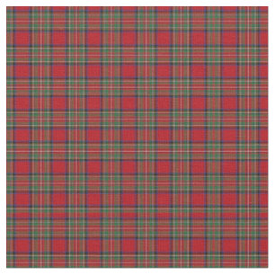 Tissu Tartan Clan Stewart Plaid Motif Rouge Vert Check