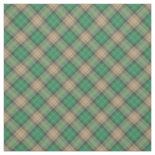 Tissu Tartan plaid vert et gris rétro motif écossais