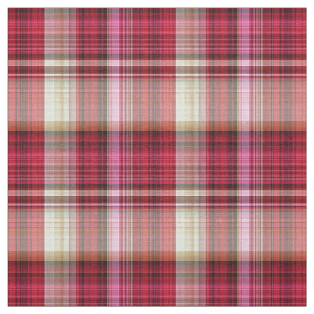 Tissu Tartan rose rouge (Échantillon)