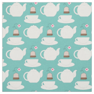 Tissu Tasse à thé et théière Mignon Barista de café