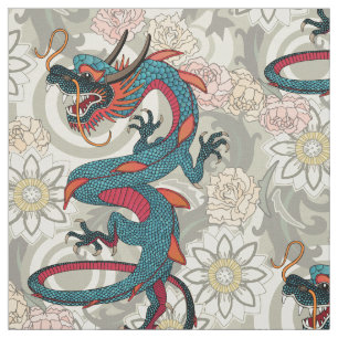 Tissu tatouage de dragon clair