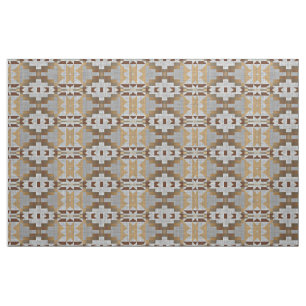 Tissu Taupe Beige Tan foncé gris Brown Aspect ethnique