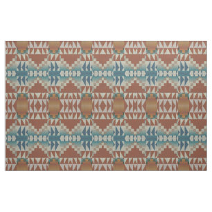 Tissu Taupe Bleu Turquoise Brûlé Orange Brown Aspect eth