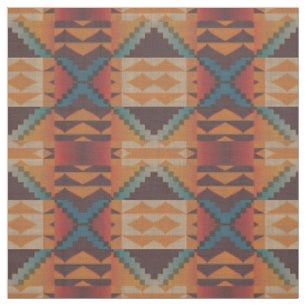 Tissu Taupe Brown Rouge Turquoise Bleu orange