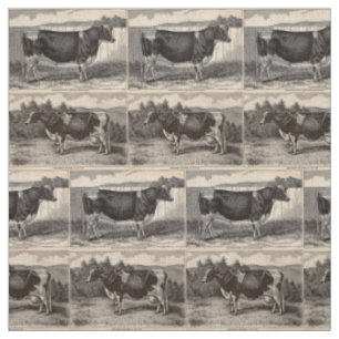 Tissu Taureau du Holstein d'impression et copie du 19èm