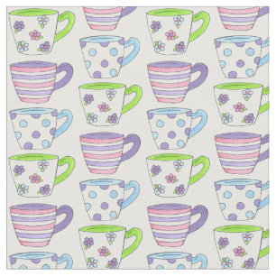 Tissu Tea Party Pastel Ceramic Tea Party Rose violet ver