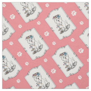 Tissu Tea Party Westie - West Highland White Terrier