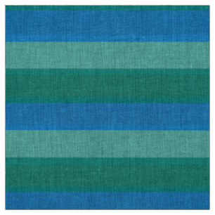 Tissu Teal atomique et toile naturelle de rayures de