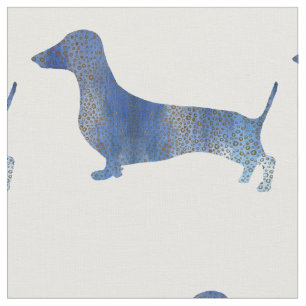 Tissu Teckel bleu