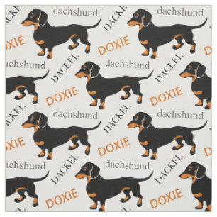 Tissu Teckel, Dackel, motif mignon de chien de Doxie