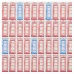 Tissu Téléphones britanniques rouges