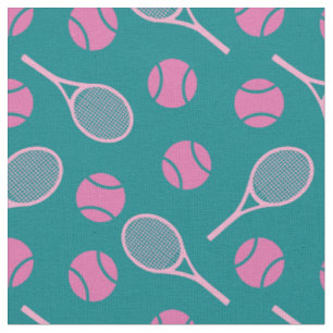 Tissu Tennis: raquettes roses - personnalisable!